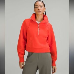 lululemon athletica Women's Orange Funnel Neck Half Zip Sweatshirt